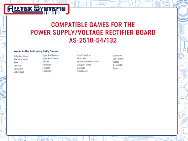 Power Supply/Voltage Rectifier Board – AS-2518-54/132